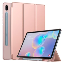 Coque de téléphone Samsung Galaxy Tab S6 10.5 2019, coque Ultra-mince, support pliable, dos givré, avec réveil et veille automatique