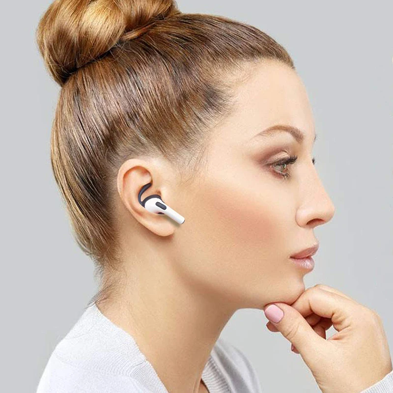 소프트 실리콘 이어버드 헤드폰 이어팟 커버 이어팁 이어 패드 후크 캡 에어팟 프로 이어폰 케이스, 1 쌍