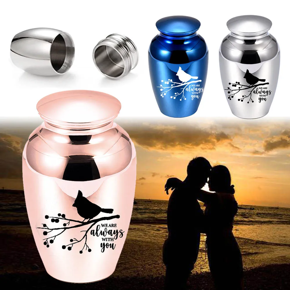 5 Colors Small Bird Aluminum alloy Urns Cremation Ashes Urn Keepsake to commemorate the beloved human-Free engraving