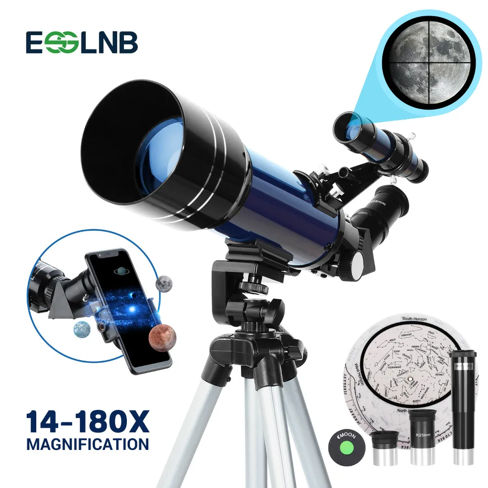 Kids Telescopes for Astronomy Beginners with Phone Adapter 3X Barlow Lens 70mm Astronomical Telescope