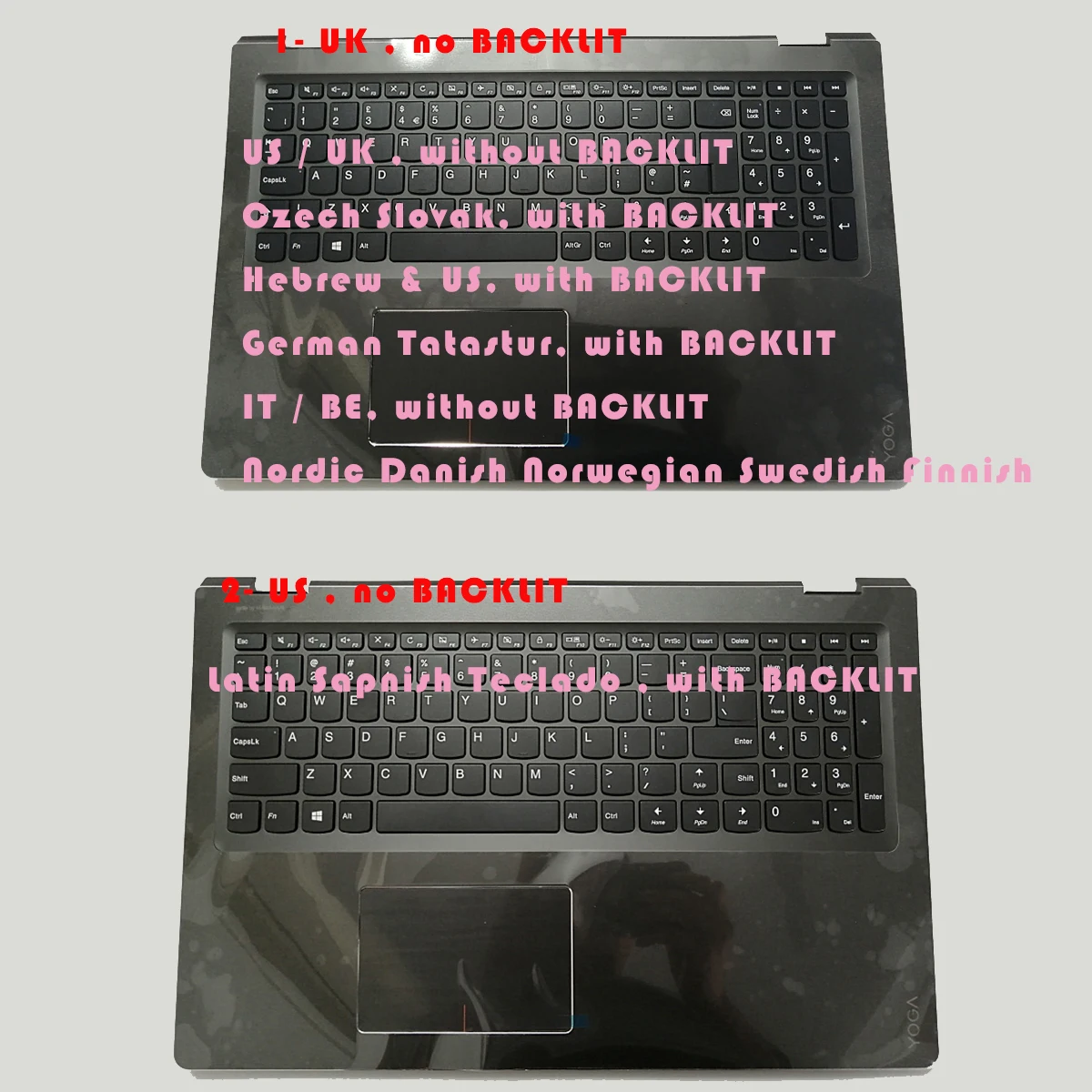 

Клавиатура NW US UK для Lenovo Yoga 510-15IKB 510-15ISK Flex 4-15 с подсветкой