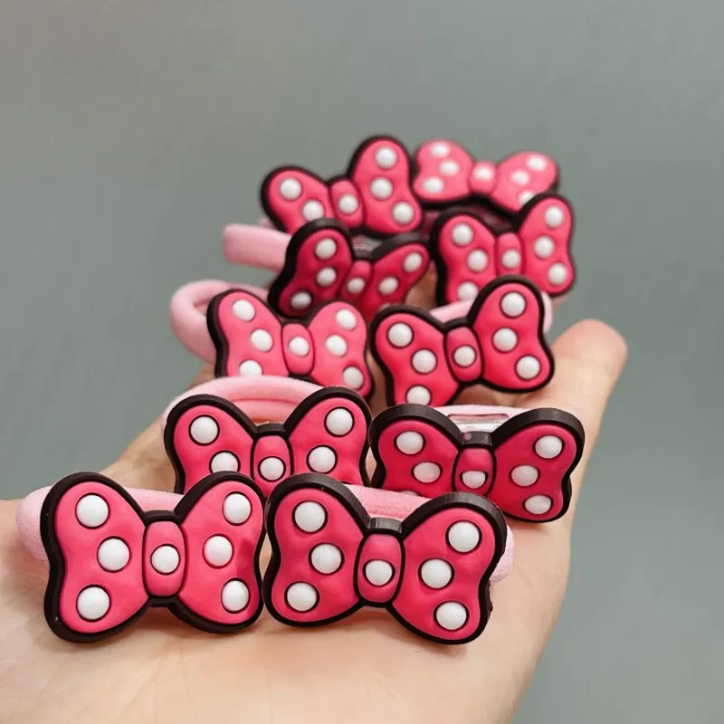 10Pcs/set Polka Dot Bow Hair Accessories Children Rubber Bands Scrunchies Elastic Hair Bands Girls Headband Decorations Ties