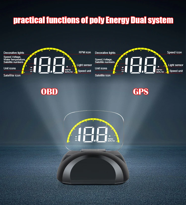 Factory Stock Clearance Cheapest Price GPS OBD HUD Head Up Display for Cars Digital Speedometer Windshield Projector Speed Gauge