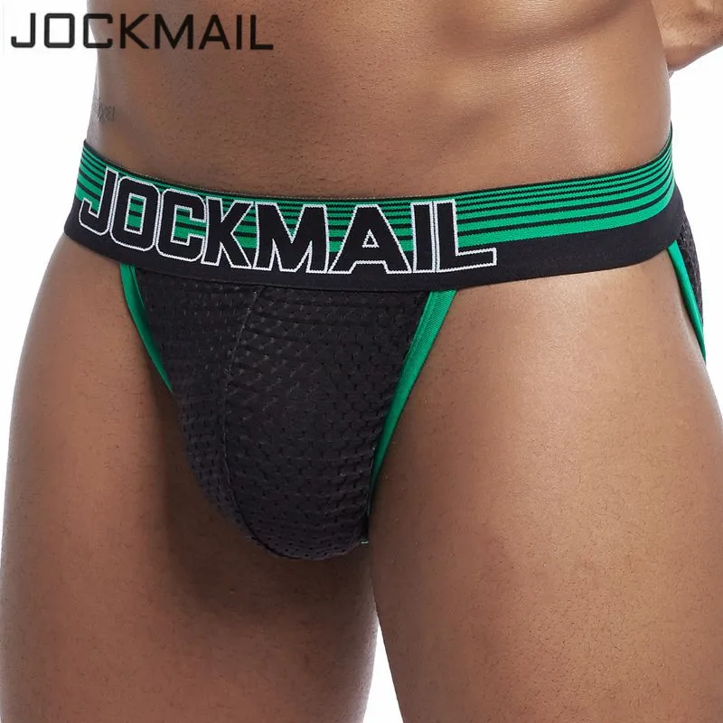 JOCKMAIL Mesh Sexy Men Underwear ice silk Men Briefs Breathable Slip bikini Gay Male Panties Underpants men thongs g strings