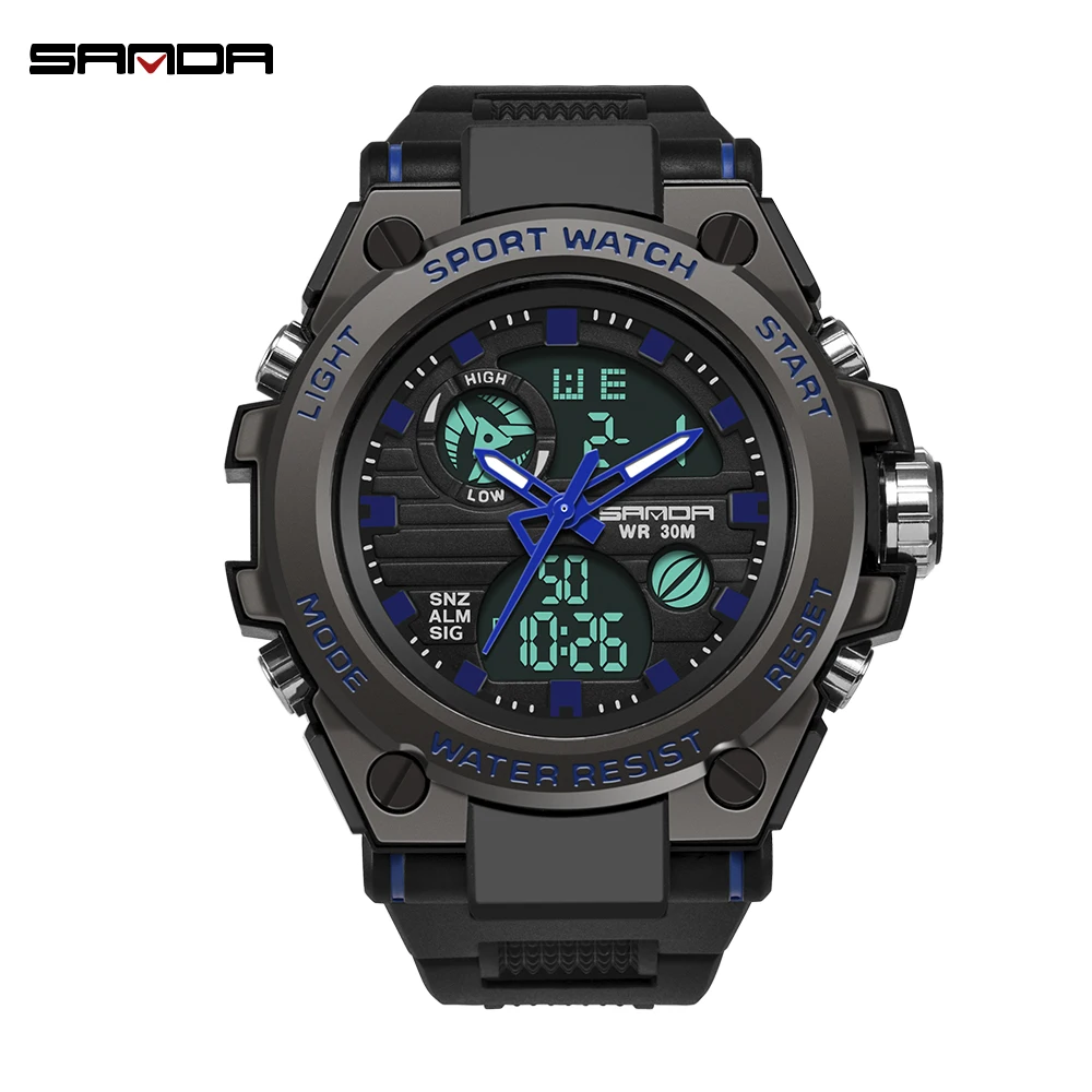 SANDA G Style Men Digital Watch Date Military Sports Watches Waterproof Electronic Wristwatch Mens Clock Orologio Da Uomo 739