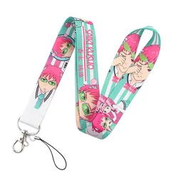 Anime The Disastrous Life of Saiki Kusuo Lanyards Cosplay Mobile phone hanging rope multi color card tag neck key chain prop