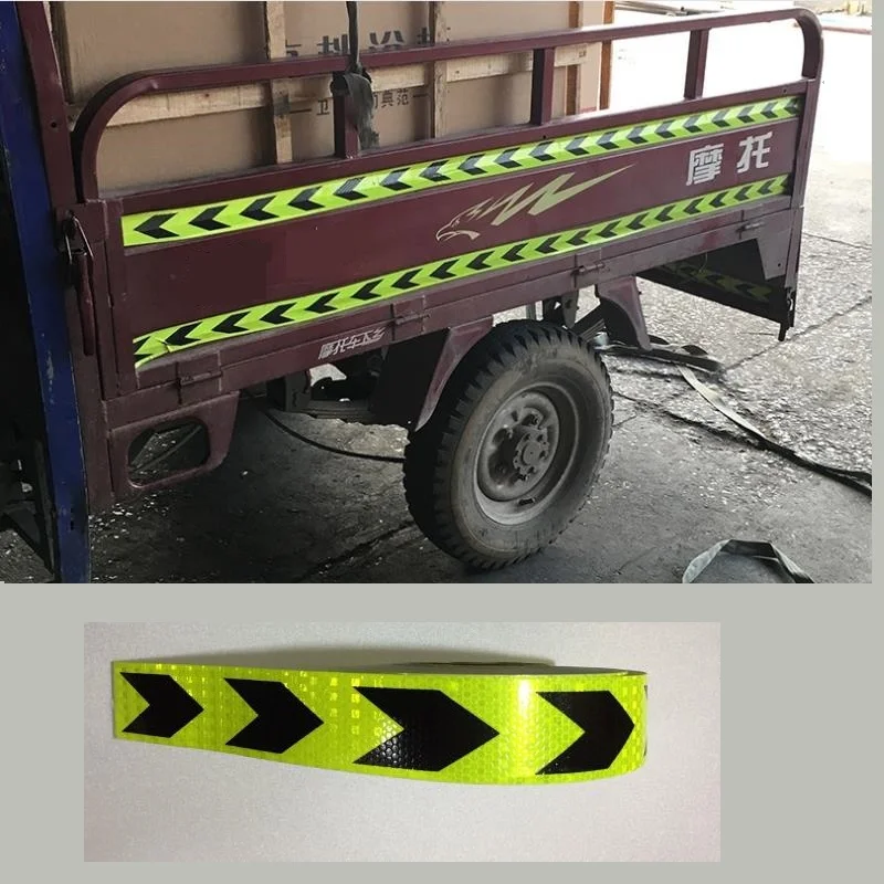 Yemingduo10cm* 25M Self-adhesive PVC Reflective Safety Warning Tape Road Traffic Construction Site Reflective Arrow Mark