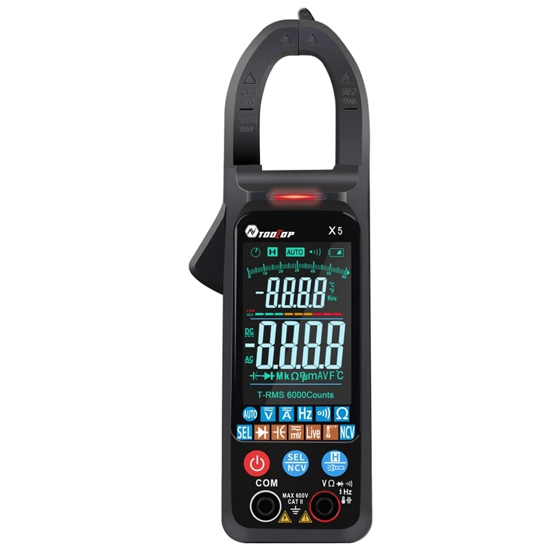 

TOOLTOP Digital Auto Clamp Meter NCV AC DC Current Voltage Resistance Capacitor Temperature Frequency Measure Tools Multimeter