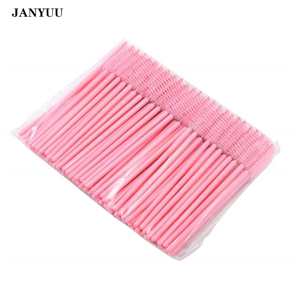 1000PCS/lot Wholesale Pink Eyelashes Brush Disposable Micro Makeup Brushes Eye Lashes Cosmetic Brush Mascara Wands Makeup Tools