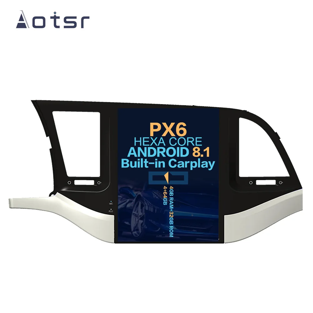 Aotsr  10.4“  Vertical screen Android 14 Car DVD Multimedia player GPS Navigation For HYUNDAI ELANTRA 2016-2019 carplay DSP BT