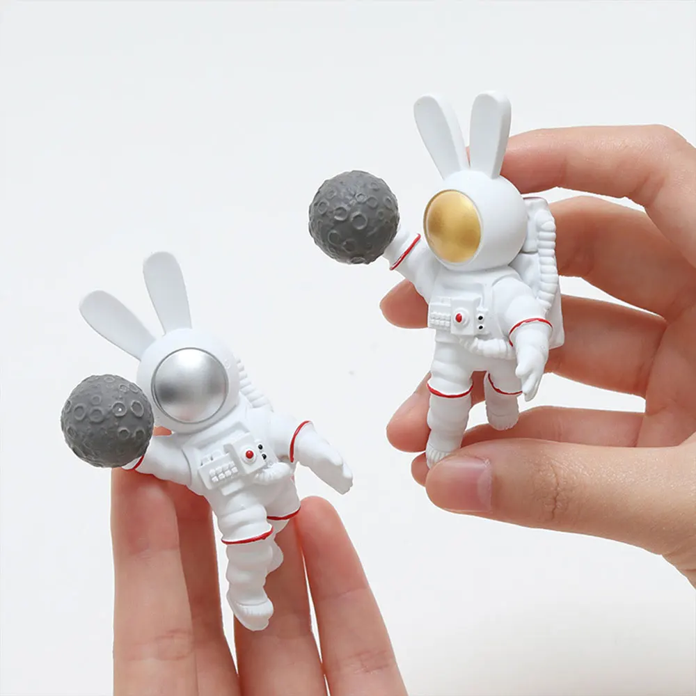 Space Astronaut Creative Resin Long-Eared Rabbit 3D Doll Design Home Decor Fridge Magnet Refrigerator Decoration Gift For