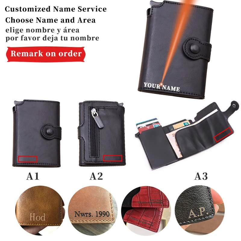 Travel Casual Unisex Wallet Coin Purse Top Quality Smart Wallet Metal Aluminum Auto Pop-up Fashion Button Money Bag