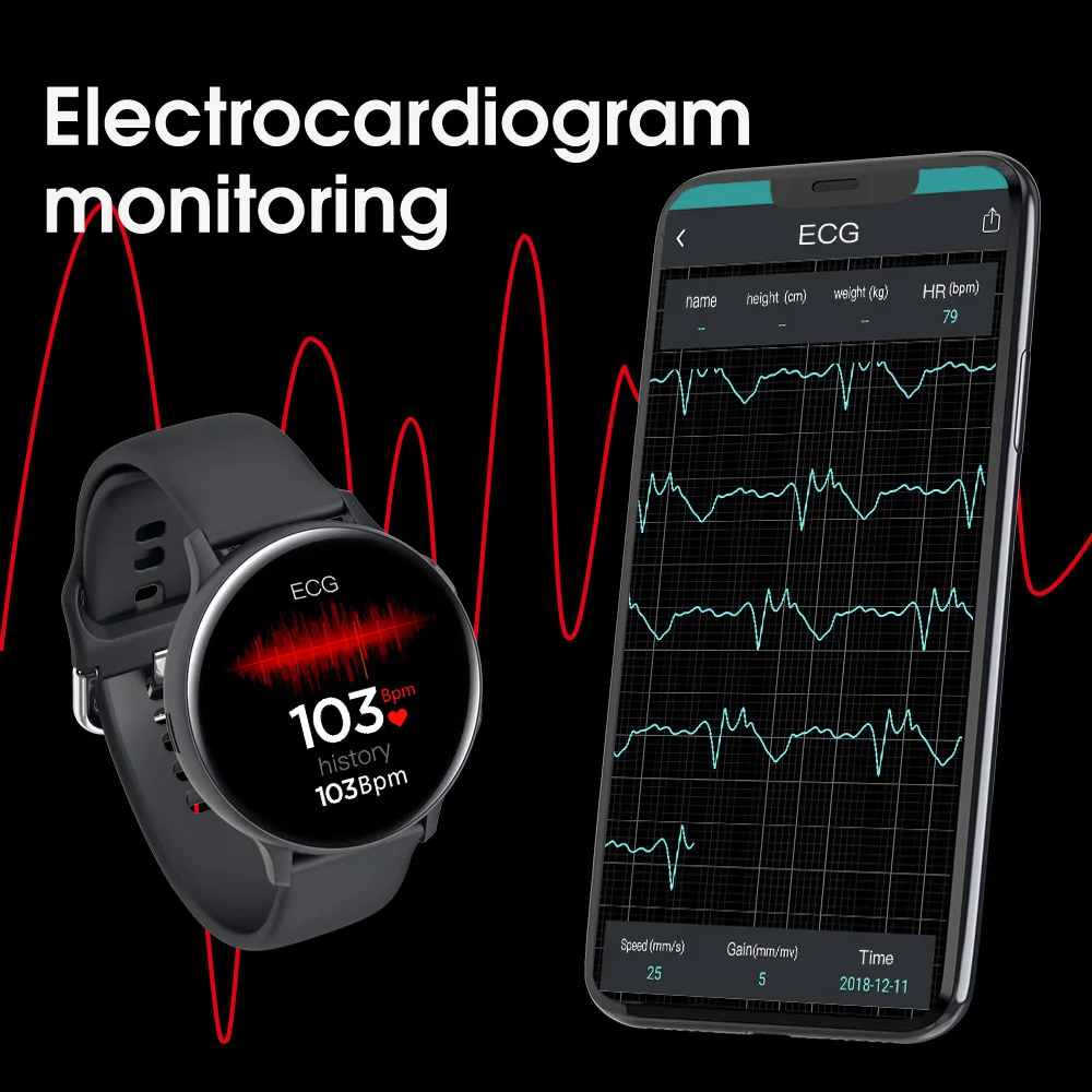 2020 S2 ekg Ppg inteligentny zegarek mężczyźni kobiety Bluetooth zadzwoń IP68 wodoodporny tętno sport Smartwatch dla androida IOS zegarek do Fitness