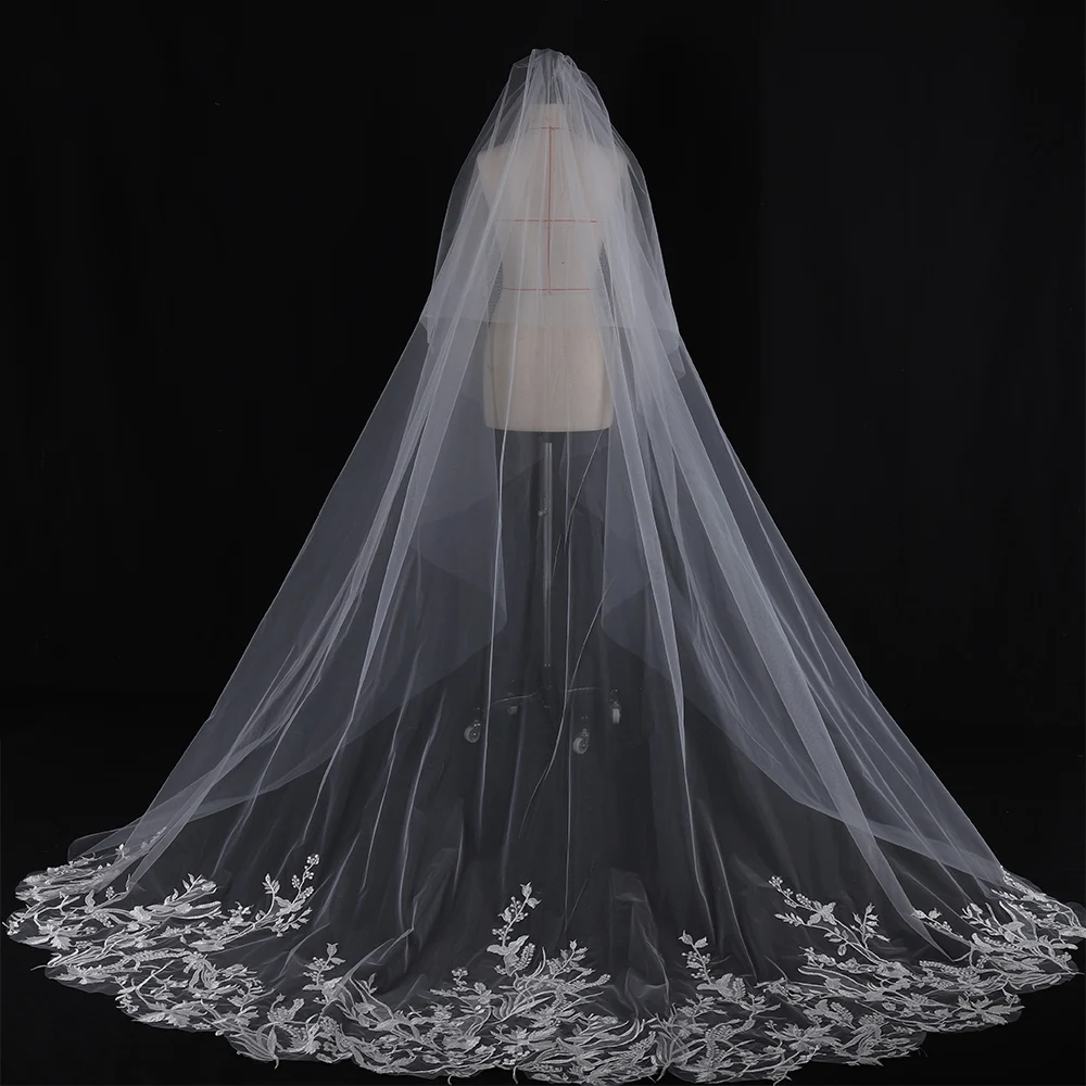 Bridal Mop Lace Long Veil Super Mori Korean Simple Double-layer Main Wedding Headdress