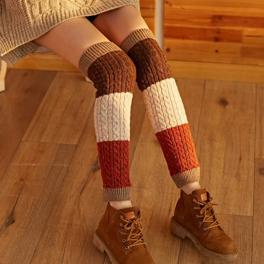 Japanese Warm Wool Leg Cover Hemp Pile Sock Jacket Autumn And Winter Fashion Loose Leg Cover Women's Boot Cover