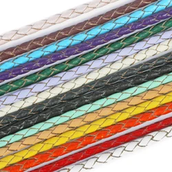 2 Meters/Lot Round Genuine Braided Leather Cord 3/4/5/6mm String For DIY Leather Bracelets Necklace Jewelry Making Accessories