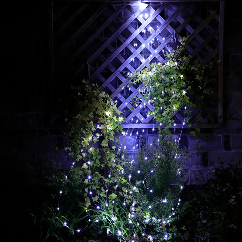 100/200/400leds Solar Fairy Waterfall String Lights Outdoor Vine Branch Garland Light Holiday Wedding Christmas Tree Decoration