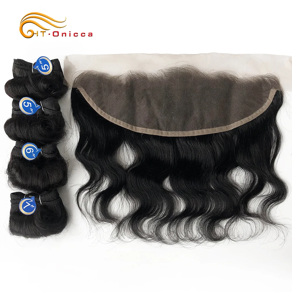 Body Wave Bundles With Closure Brazilian Hair Weave Bundles 13x4 Lace Frontal With Bundles Remy Human Hair Extensions