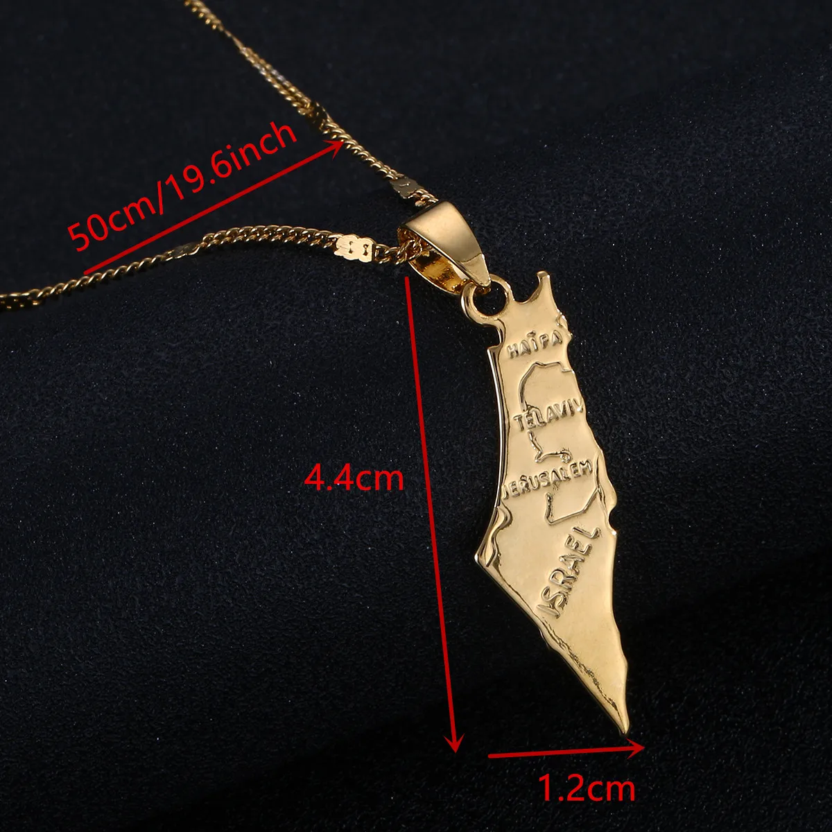Israel Map West Bank Pendant Necklaces Women Men Map of Israel Chain Jewelry