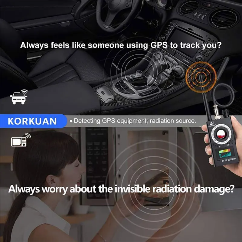 K18 Anti Spy Rf Signaal Scanner Candid Cam Verborgen Camera Detector Magnetische Gps Tracker Draadloze Audio Gsm Bug Finder Met tas