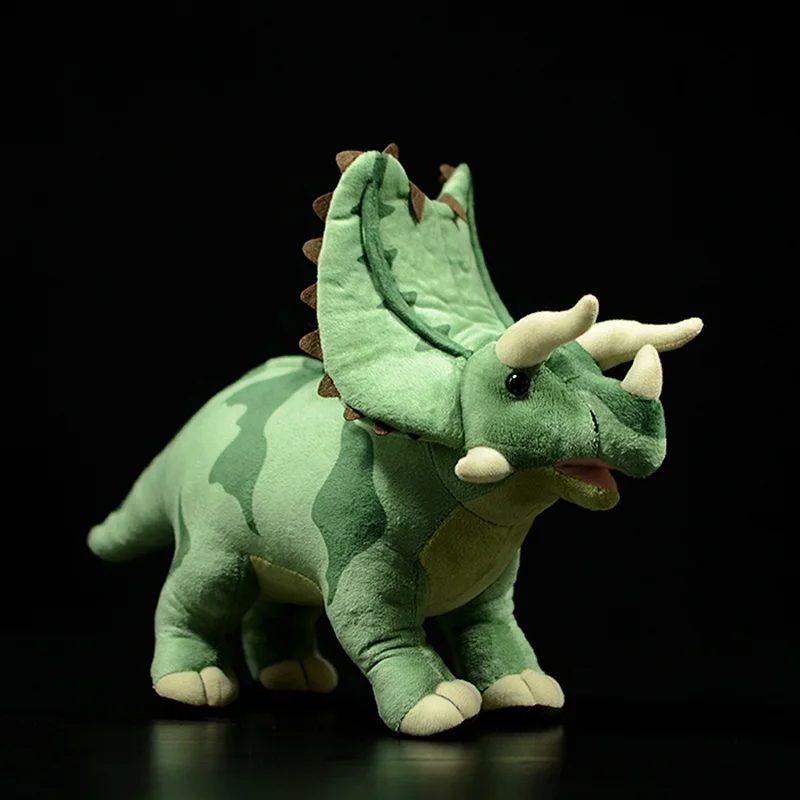 

32CM Cute Simulation Dinosaur Soft Stuffed Plush Toy Green Pentaceratops Doll Model Lifelike Real Life Animal For Kids Gift