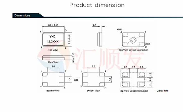 2 قطعة!!! 5032 SMD متذبذب بلوري سلبي مذبذب/YSX531SL 48MHz 10PPM 20pF X503248MSB4SI 4 أقدام