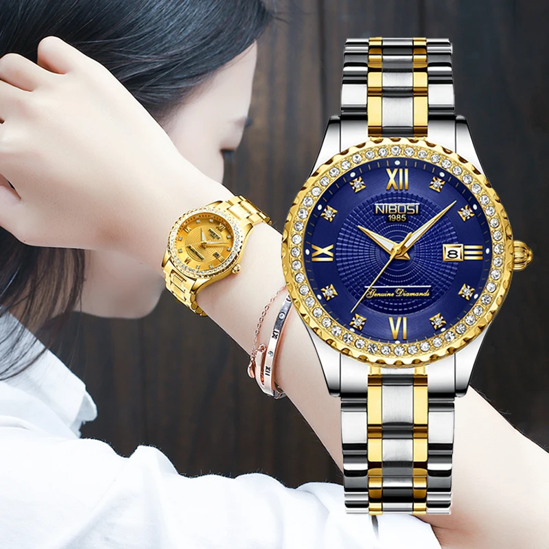 

Relogio NIBOSI Feminino Luxury Top Brand Ladies Watch Waterproof Stainless Steel Strap Wristwatch Bracelet Clocks Watch For Wome