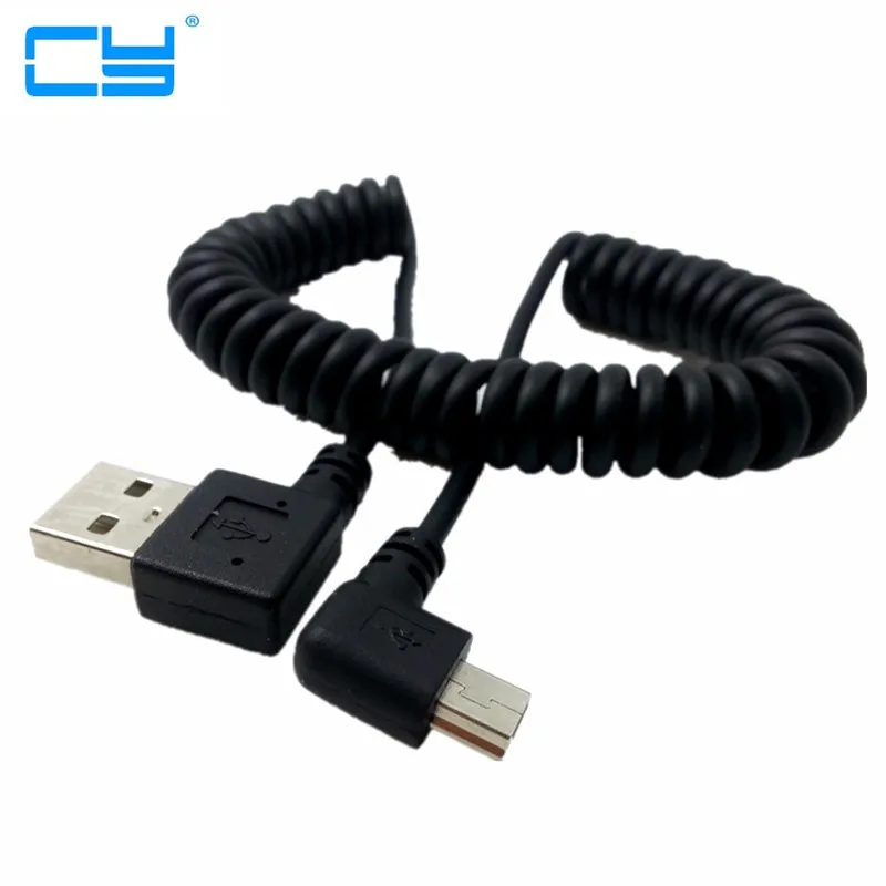 USB 90 Degree A Male to Mini usb 90 Degree stretch data charging for MP3 MP4 Camera