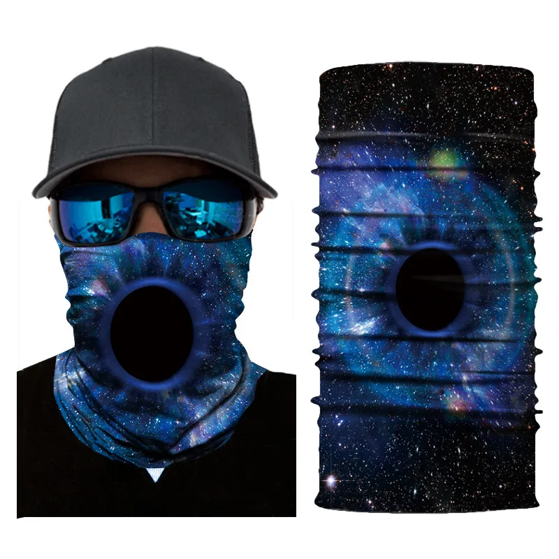 3D Galaxy Print Seamle Balaclava Scarf Neck Warmer Neck Gaiter Half Face Cover Head Bandanas Shield Headband Headwear Men Women