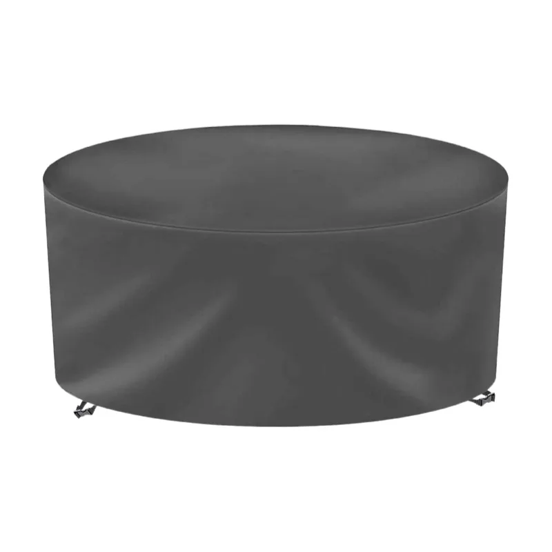 

Customized Round Furniture Cover, Heavy Duty, Waterproof, Anti-Fading, Outdoor Table and Chairs Set, Patio Table Cover, Grey