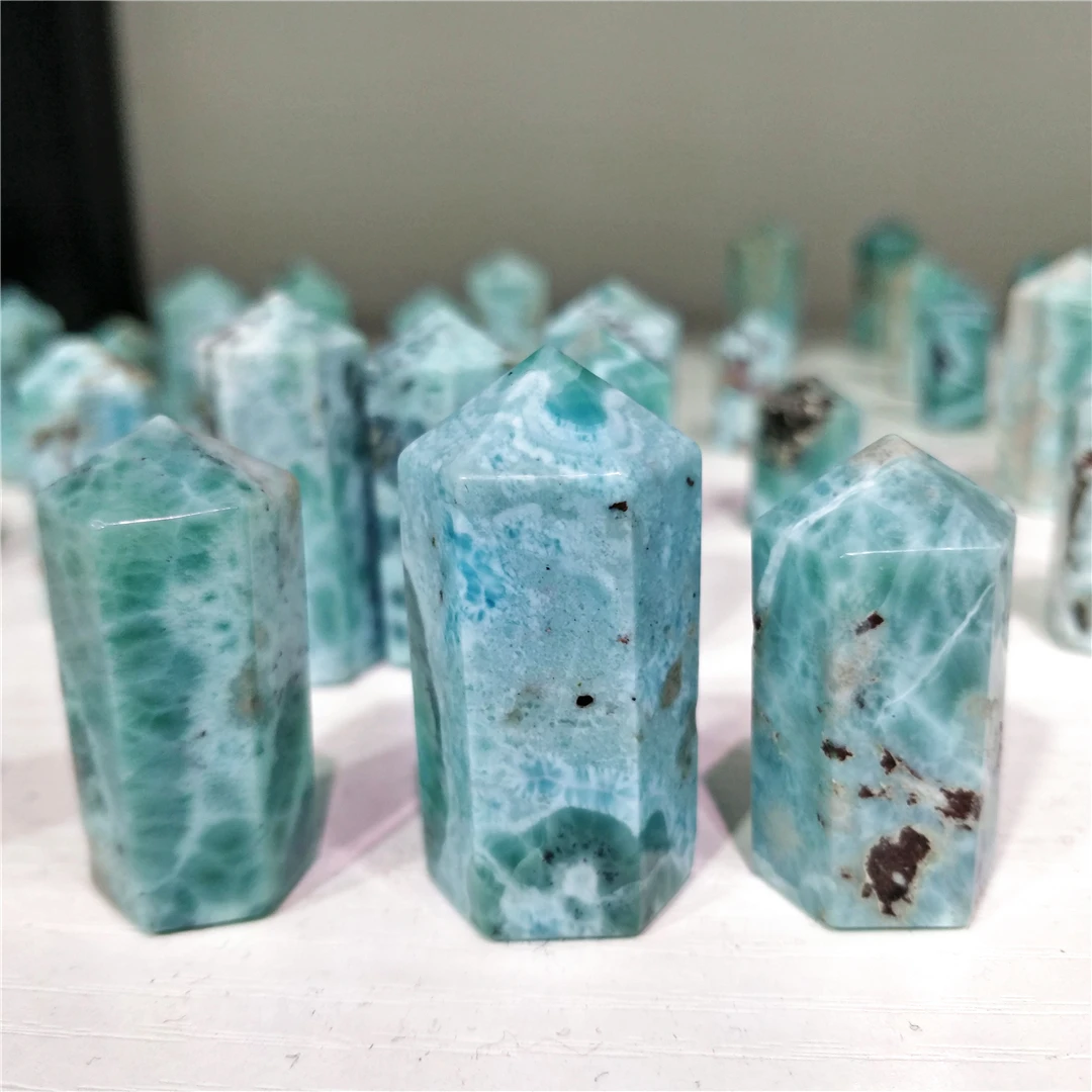 10-30g Natural Larimar Quartz Marine Pectolite Crystals Small Point Dialysis Energy Gemstones Chakras Purification Obelisk Jewel