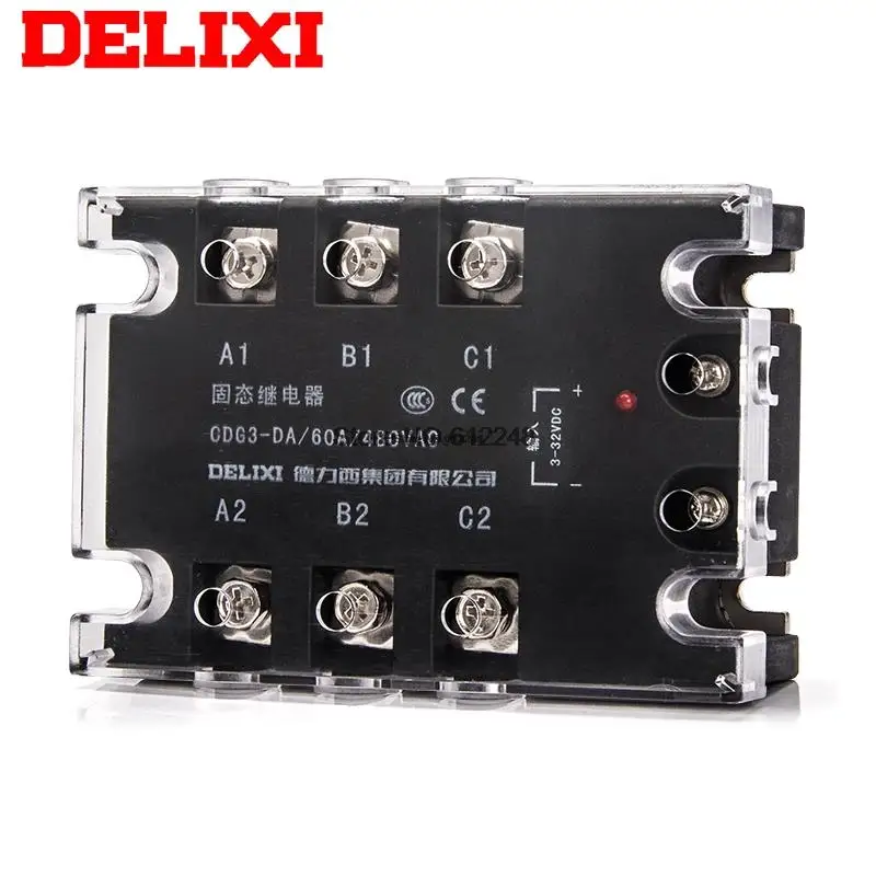 DELIXI 3 Phase Solid State Relay SSR DC-AC CDG3-DA 10A 25A 40A 60A 80A 100A 150A DC Control AC