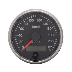 12V/24V Universal 85mm Speedometer 220km/h Speed Gauge Meter With White/Amber Backlight With LCD For Car Truck Boat Motor