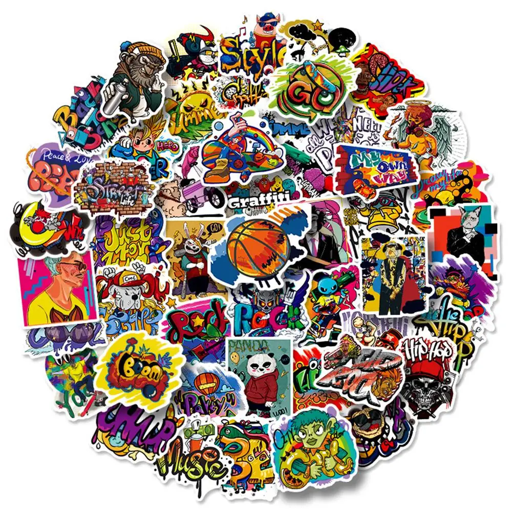 

10/30/50PCS New Hip Hop Psychedelic Cartoon Stickers For Suitcase Notebook Skateboard Fridge Laptop Decals Graffiti Sticker F3