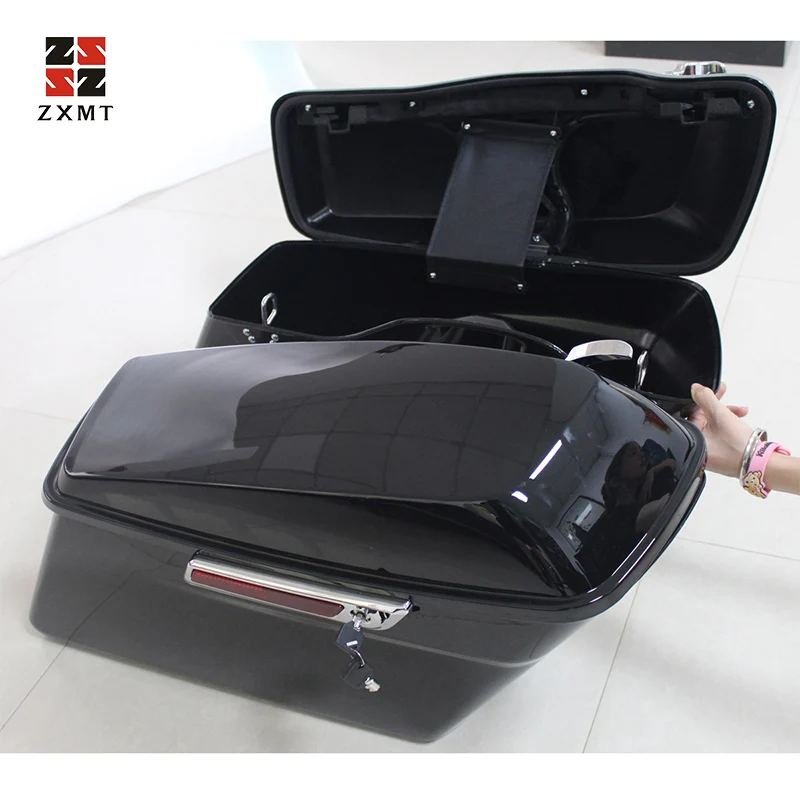 ZXMOTO Painted Gloss Black Hard Saddle Bags Saddlebags For Harley-Davidson Touring 2014 to 2020 14