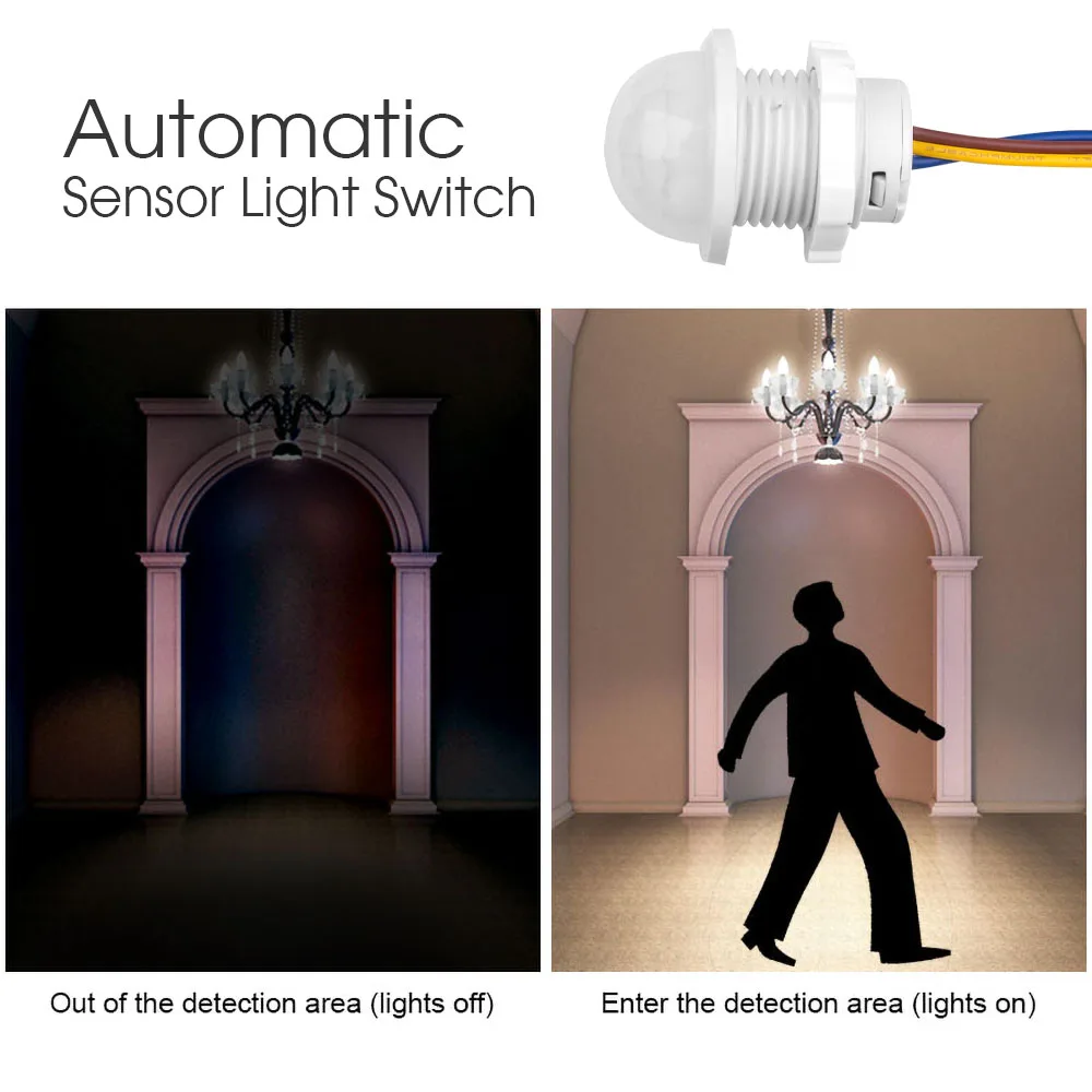 Smart Light Switch PIR Sensor Detector Home Indoor Outdoor 110V 220V Infrared Motion Sensor Switch Auto On Off