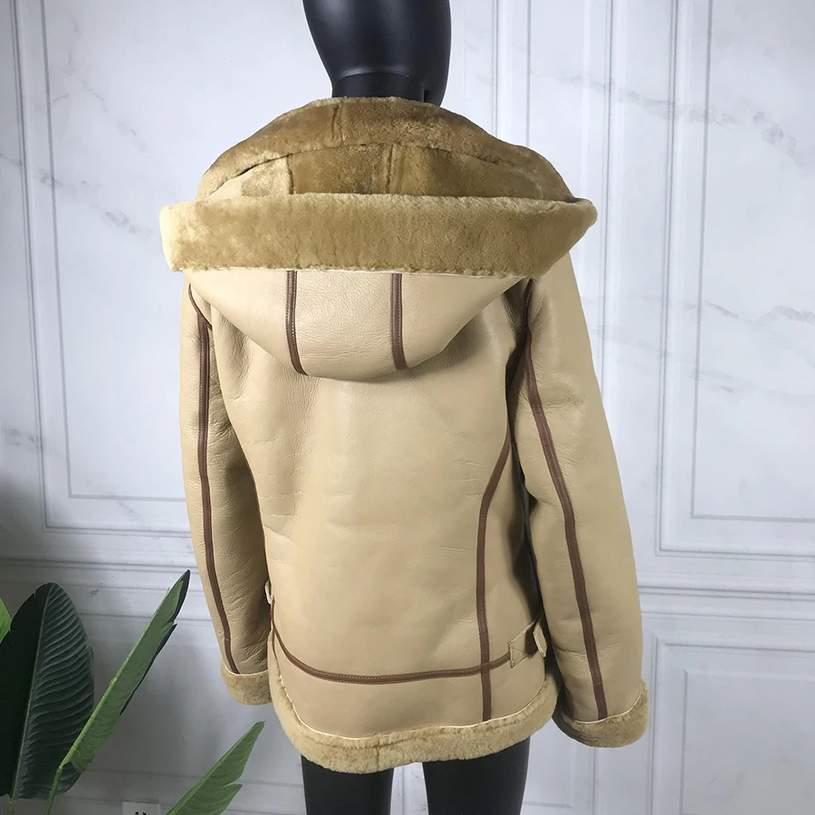 Veste en cuir de fourrure véritable pour femme, veste en peau de mouton véritable, veste d\'hiver de luxe, meilleure connaissance, nouveauté