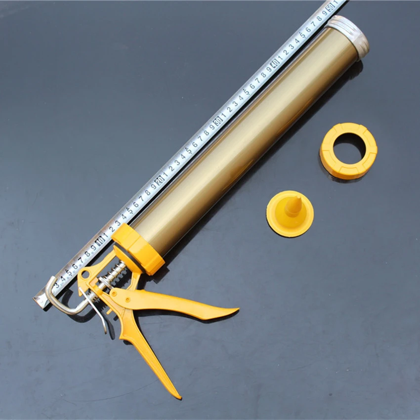 Heavy Duty Revolving Frame Caulking Gun Sealant Caulking Gun Aluminum Manual Caulking Gun with Spring, White, Gold, Black