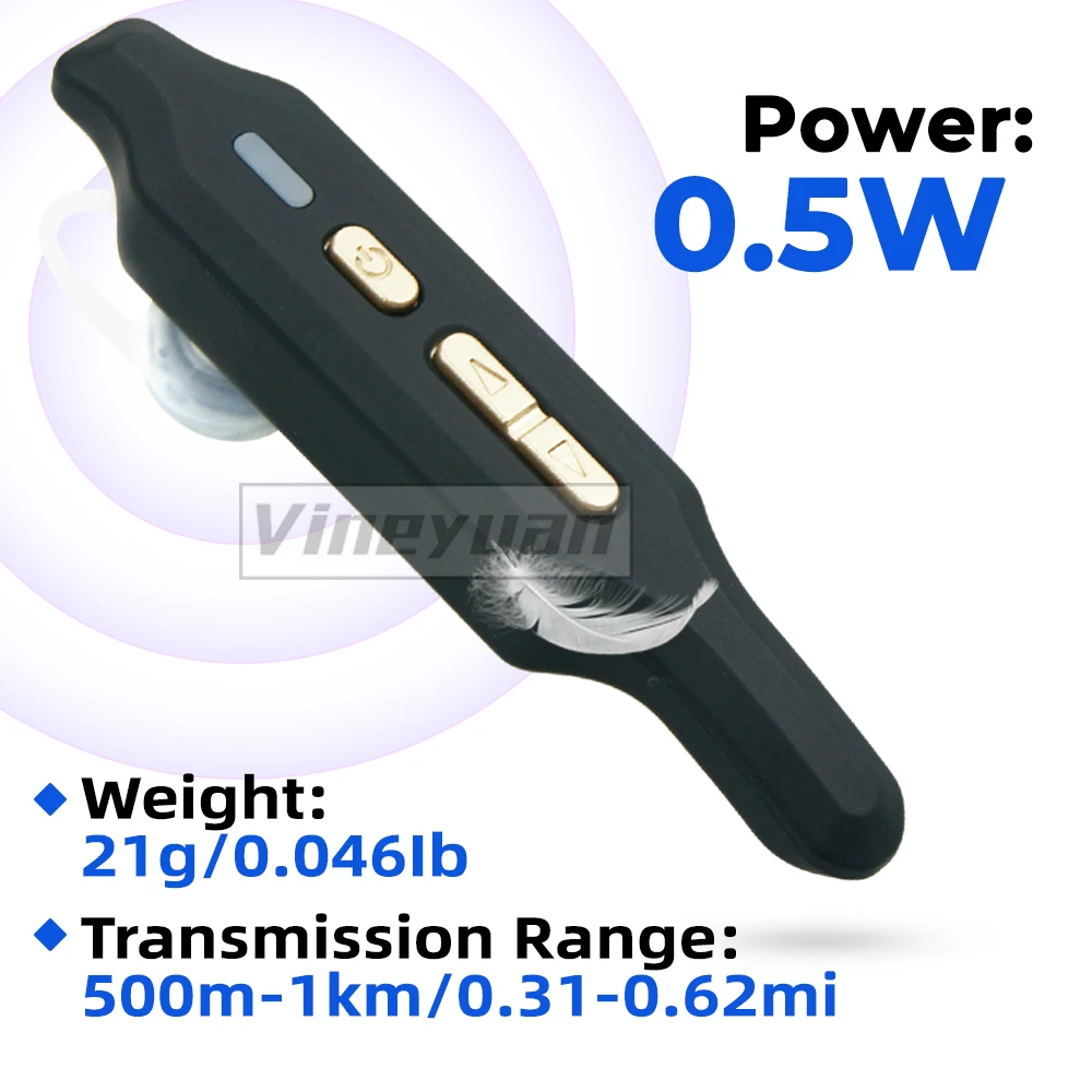 Imagem -05 - Vineyuan Mini Walkie Talkies Montado no Ouvido Usb Tipo-c Recarregável 20 Canais Uhf Rádio Portátil em Dois Sentidos Novo 2023