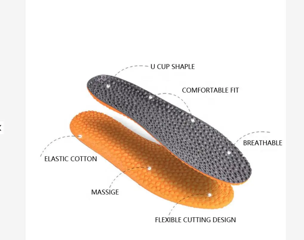 Sport Sponge Insoles shock absorption popcorn Shoe Pad breathable sweat-absorbent boost air cushion running Flat Feet Men Women