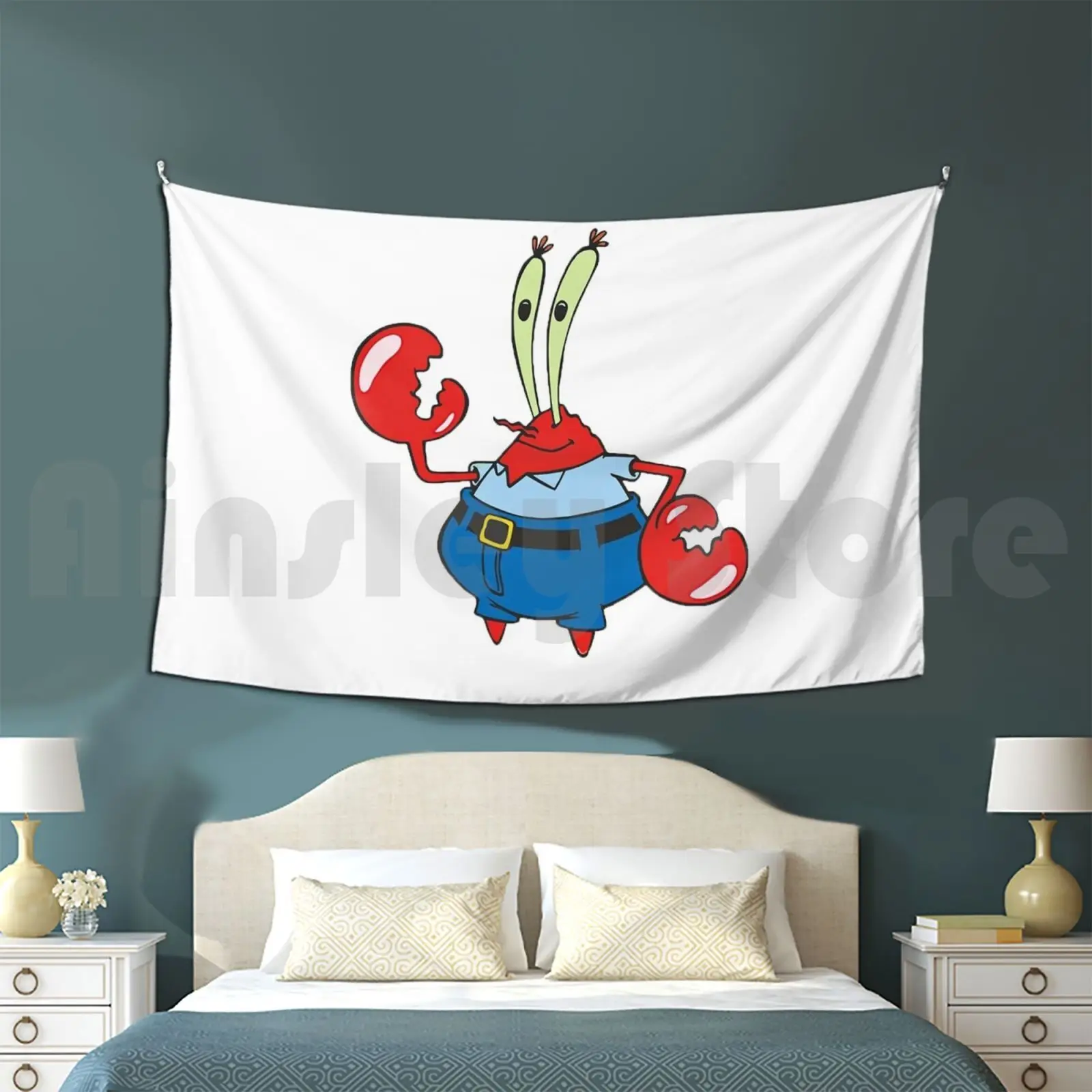 Eugene Krab Tapestry Living Room Bedroom Cartoon Animation Squidward Star