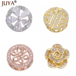 Juya Fashion Flower Charms Spacer Beads Accessories For Jewelry Making DIY Beaded Bracelet Necklaces Charm Beads