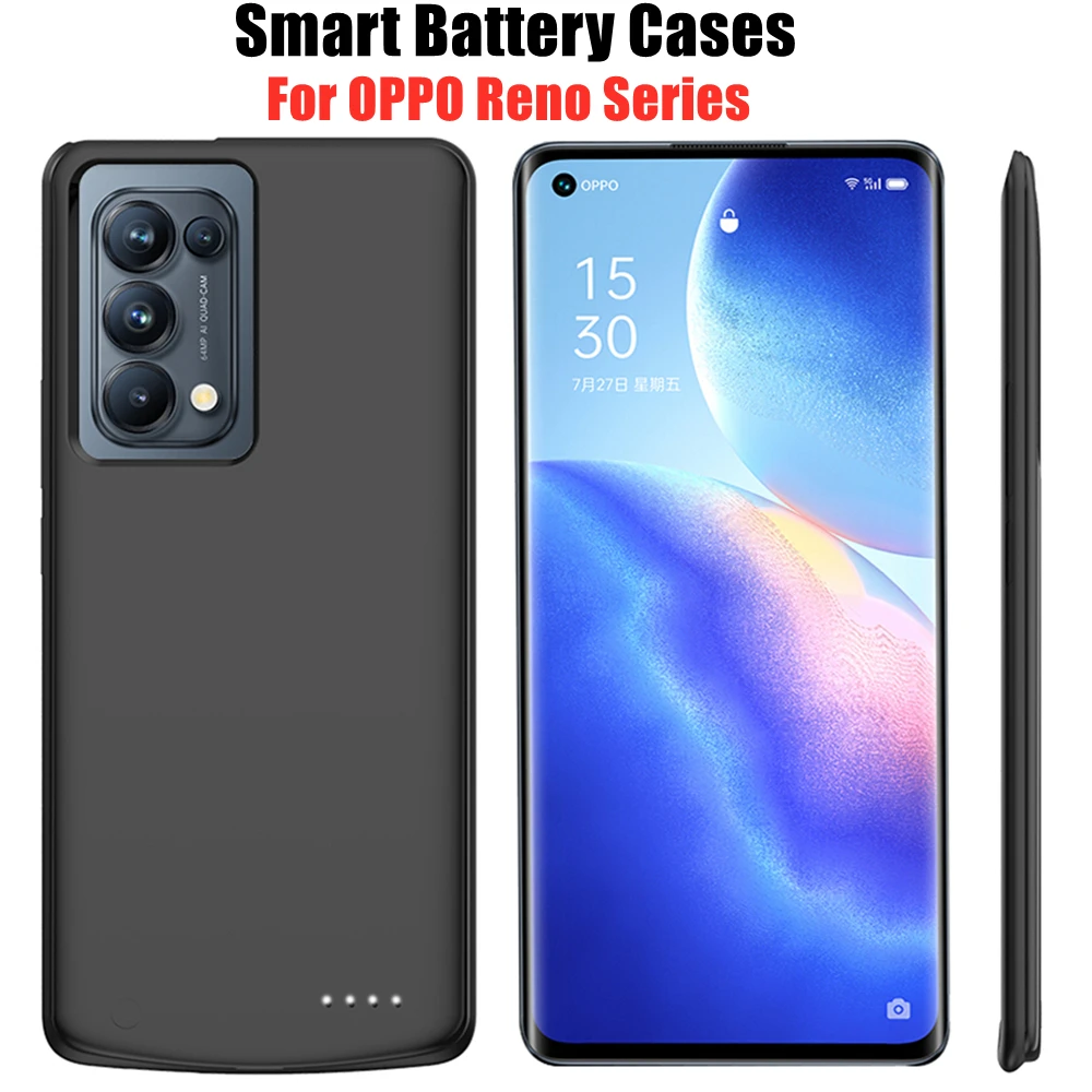 Charging Cover For OPPO Reno 2Z 3 4 5 Pro External Battery Cases 6800mAh Powerbank Shockproof Cover For OPPO Reno ACE Power Case