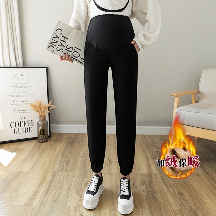 Fashion maternity lamb velvet slacks Winter thickened Minnie Odell Arctic velvet thickened warm casual pants