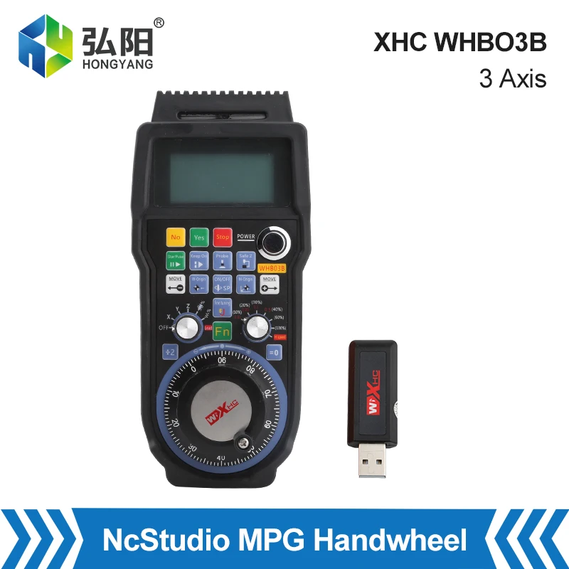 XHC WHB03B Ncstudio Wireless Handwheel MPG Milling Machine 3-Axis Remote Control Pulse Generator CNC Router Engraving Machine