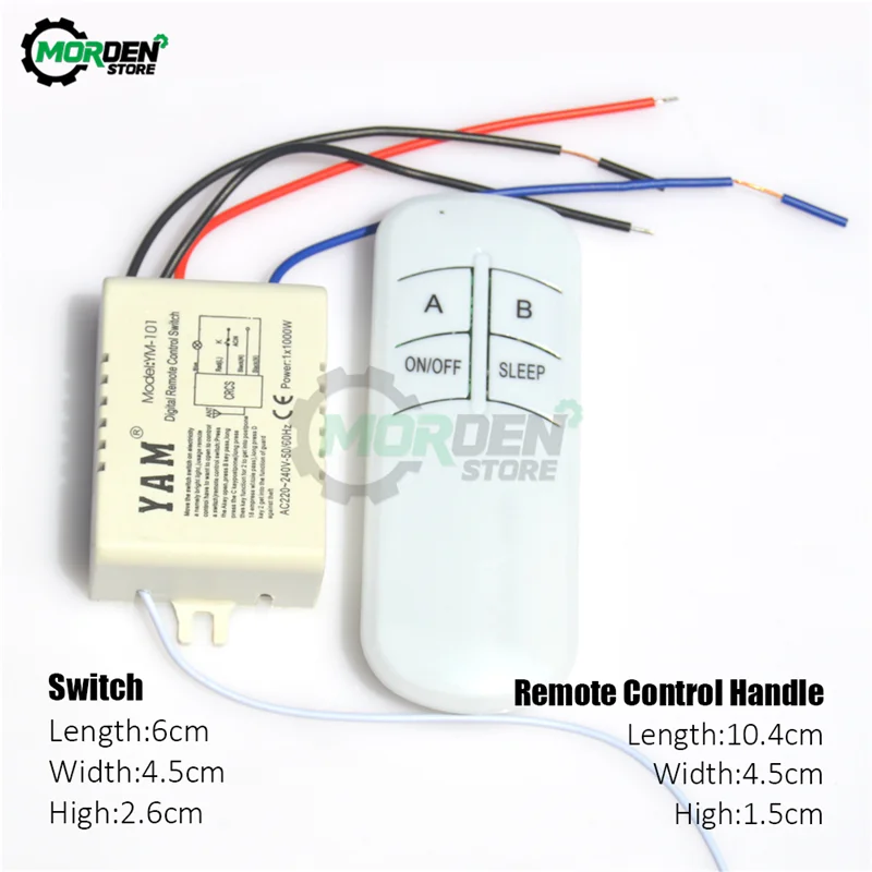 1/2/3/4 Way AC 220V RF Remote Control Switch Kit For LED Light Chandelier Digital Wireless ON/OFF Ceiling Fan Panel Switch