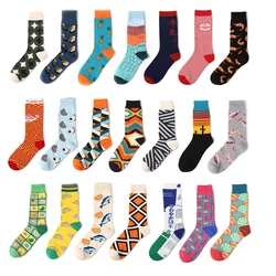 Chaussettes en coton pour hommes et femmes, chaussettes décontractées colorées, chaussettes de rue Crew Skateboard, Happy Funny Harajuku Sox Meias, 1 paire, nouveau