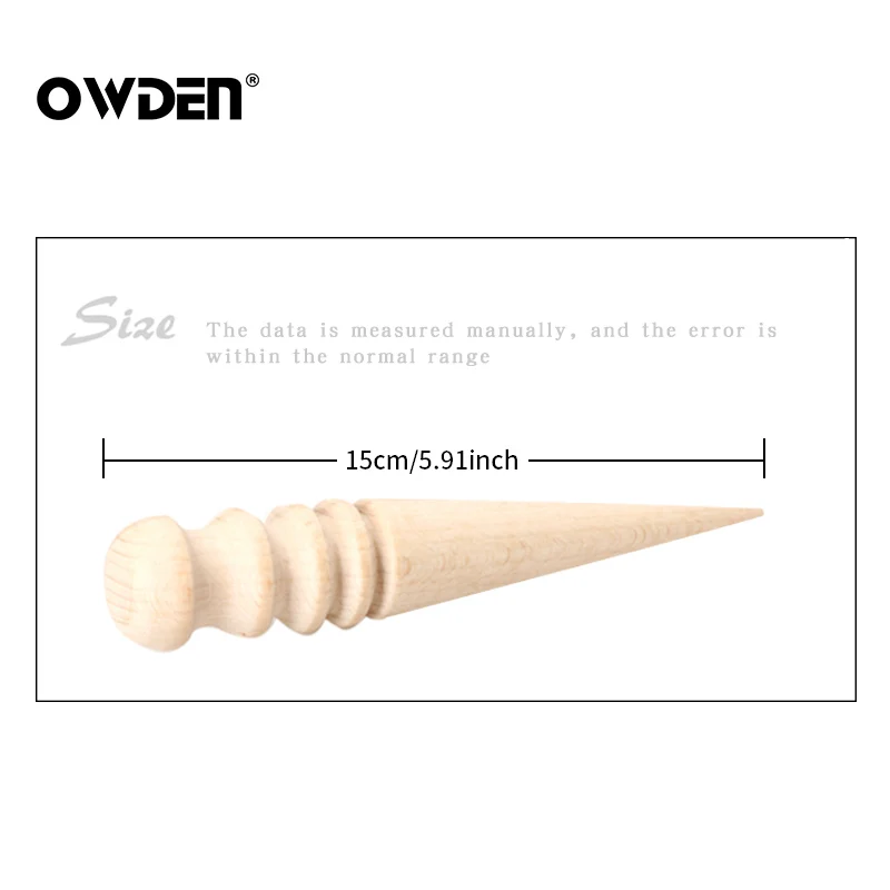 OWDEN Multi-Size Burnishing Rod Leather Craft Round Wood DIY Edges Slicker