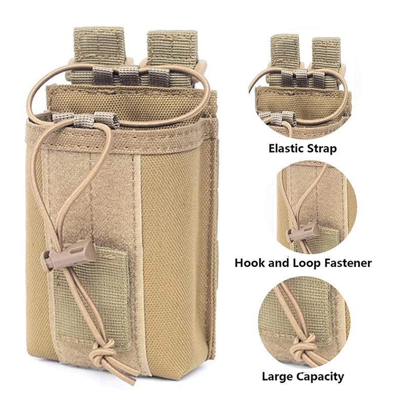 ยุทธวิธีวิทยุผู้ถือ Molle วิทยุกระเป๋า Heavy Duty วิทยุ Holster สำหรับสอง Walkie Talkies Baofeng อุปกรณ์การล่าสัตว์