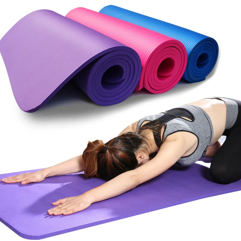 Tapete de yoga esportivo, 1830*610mm, com eva, para iniciantes, anti-derrapante, cor sólida, exercícios de academia, fitness